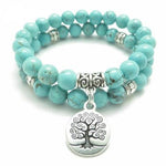 Bracelet Arbre de Vie (Pierres Turquoises)