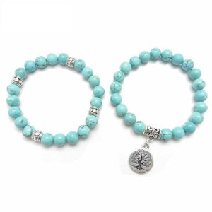 Bracelet Arbre de Vie (Pierres Turquoises)
